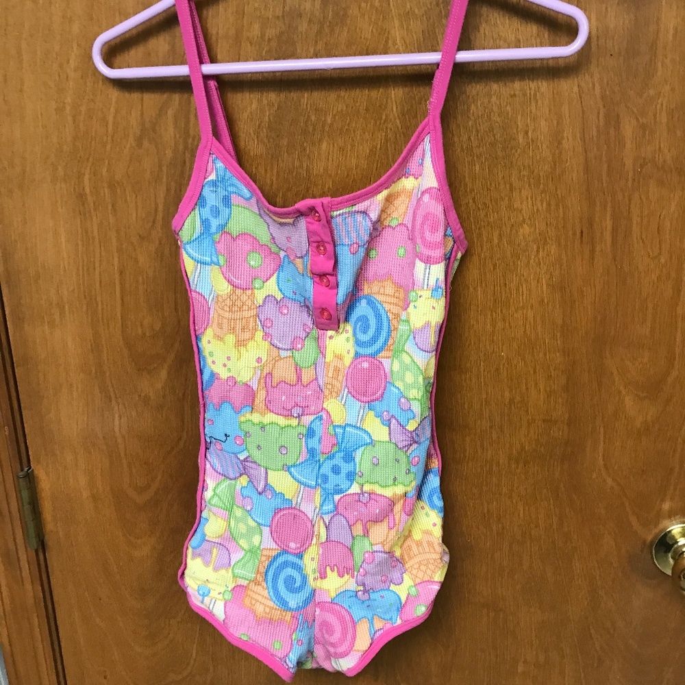 Dolls Kill Sugar Thrills Thermal Ice Cream Onesie Size Med